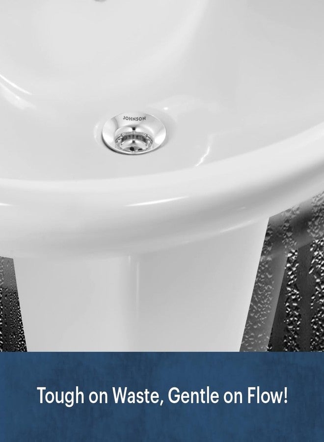 Johnson Bathrooms وصلة تصريف من الفولاذ المقاوم للصدأ من جونسون، مقاس 2.5 بوصة (92.5 مم) (عبوة من قطعتين) | وصلة تصريف ملولبة بالكامل لأحواض الغسيل | مخرج تصريف مطلي بالكروم | ضمان لمدة عام - Image 5